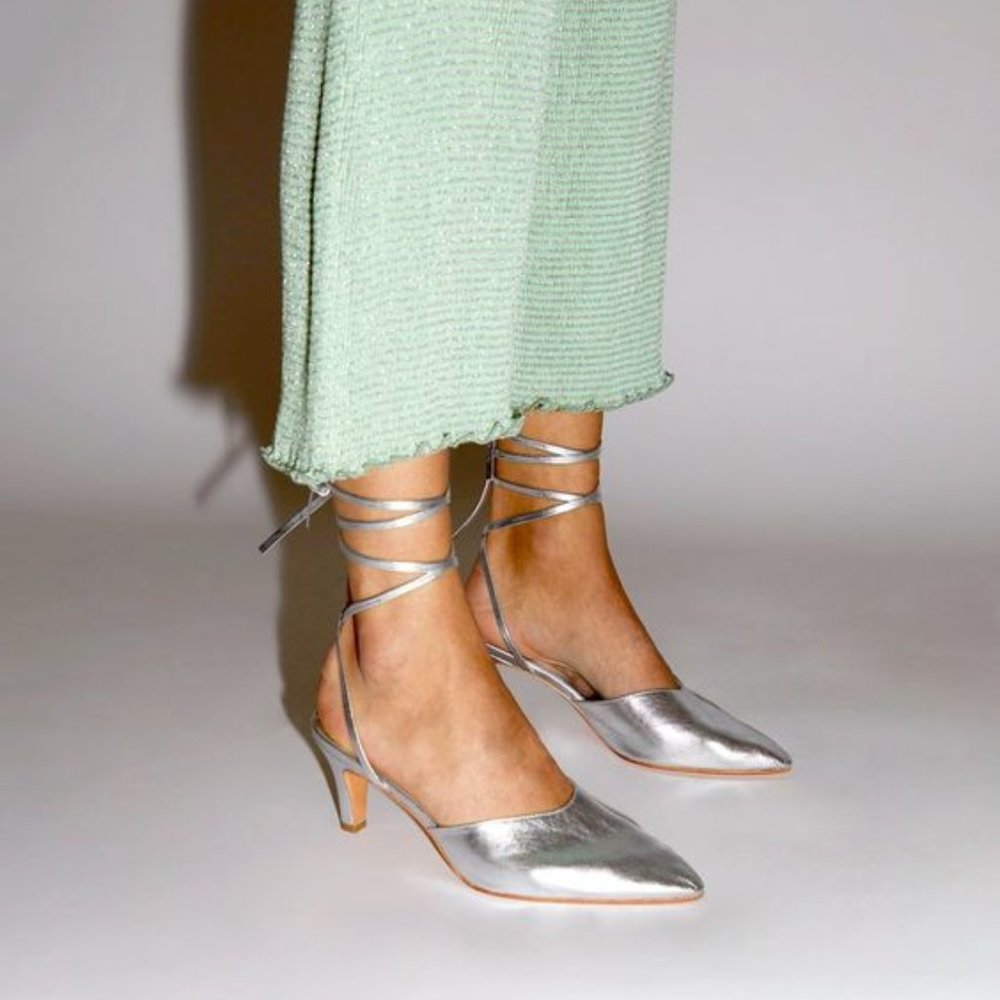 Martiniano Party Sandal - Silver  - Size 38 - NWT